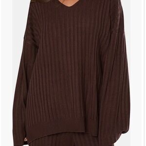 WeWoreWhat Cholate Oversized Pullover Sweater, Ribbed, size L